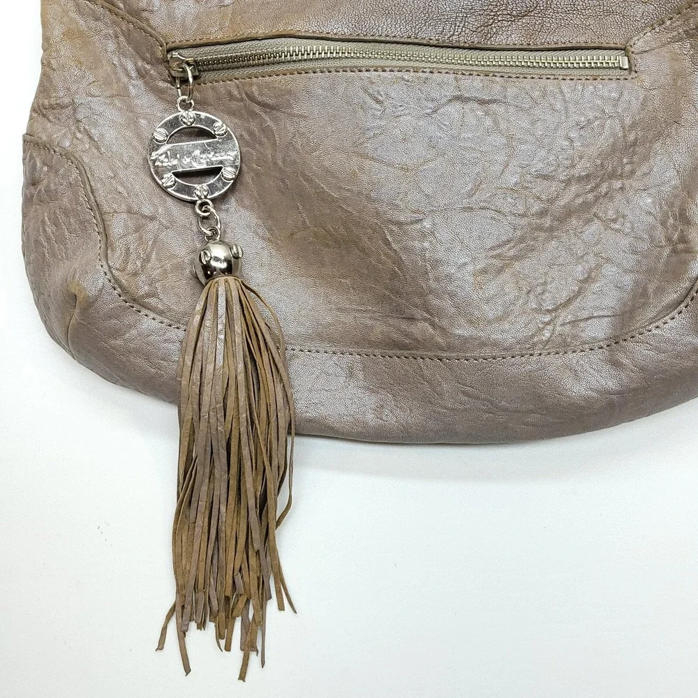 Foley & Corinna‎ Purse Mid City Tote Brown Taupe Pebbled Crossbody Hobo Zip